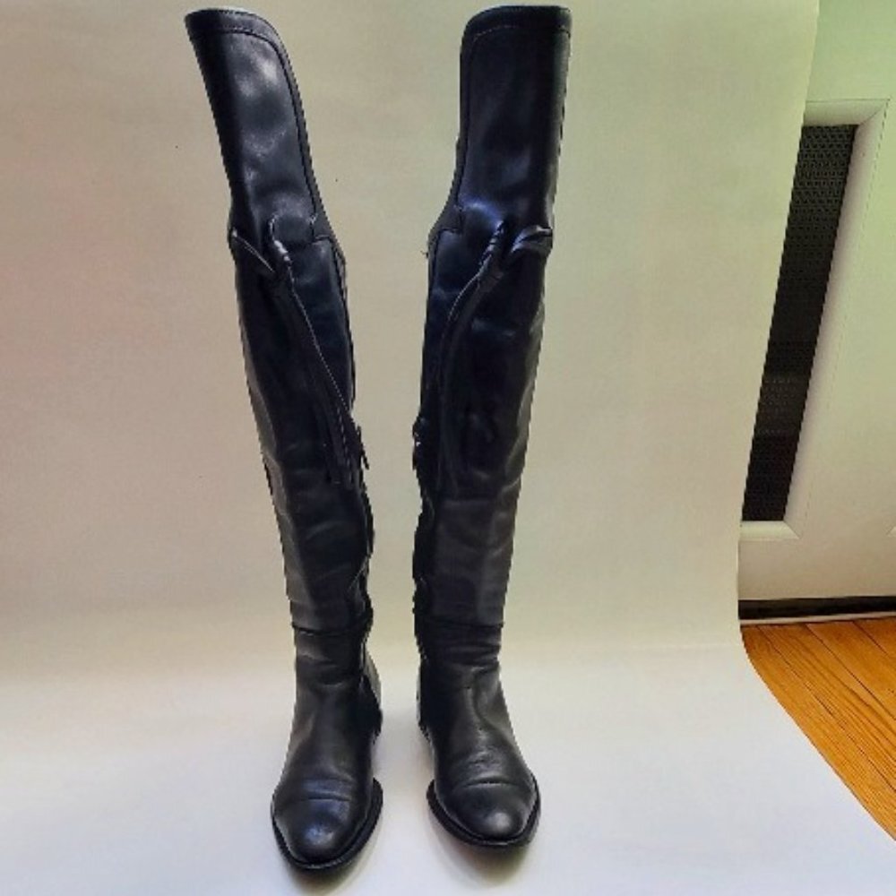 FRANCO BOSCHI TALL BOOTS WITH TASSEL SIZE 38 1/2 USED